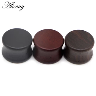 Alisouy 2 Peças 8-50mm Plugues E Túneis Túnel De Orelha Tamanho Grande Brincos Maca Expansor De Madeira Homens Piercing Corpo De Perfuração Medidor