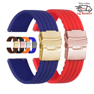 18mm 20mm 22mm 24mm Pulseira De Relógio De Borracha De Silicone De Liberação Rápida Universal Women Men Watch Band Esportiva Soft Bracelet Para Huawei Samsung Galaxy Wristband