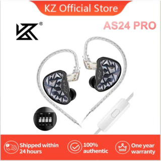 KZ AS24 PRO Fones De Ouvido Intra-Auriculares Drivers Híbridos Ajustáveis Ajuste De 4 Velocidades Tubo Guia De Som De Alta Precisão Tecnologia De Impressão 3d hifi De 0,75mm