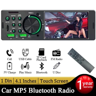 Central Multimídia Automotivo 1 Din MP5 Com Tela De Toque 4.1 Polegadas Bluetooth USB/AUX/TF