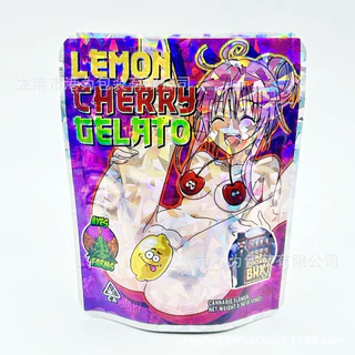 100Pcs Holograma Impressão Saco De Biscoitos Chiclete CBD Presente ziplock stand up 10 x 12,5cm