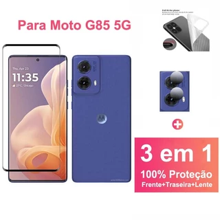 Vidro 3 Em 1 Temperado Para Moto Motorola G85 5G Protetor De Tela De Cobertura Total Para Moto Motorola G85 X50 Edge 50 Ultra Fusion Pro 5G 2024 Filme De E Traseiro Com Câmera