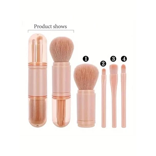 1pcs Escova Portátil Blush Escova Portátil 4 em 1 Viagem Conjunto Pequeno Maquiagem Eyeshadow Escova de Viagem Conjunto Portátil Ultra Pequeno Quatro Peças