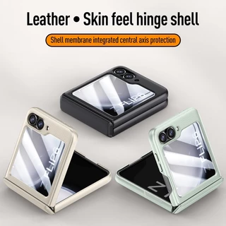 Estojo Para Samsung Galaxy Z FLIP 6 5 flip6 flip5 Dermatoglifo Proteção Total Tampa Traseira Com Protetor De Tela Articulada