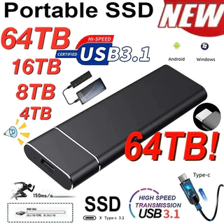 SSD Portátil 128TB 64TB Disco Rígido Externo 128TB 128TB Para Armazenamento De Dados 16TB Moblie Memória De Mesa Notebooks
