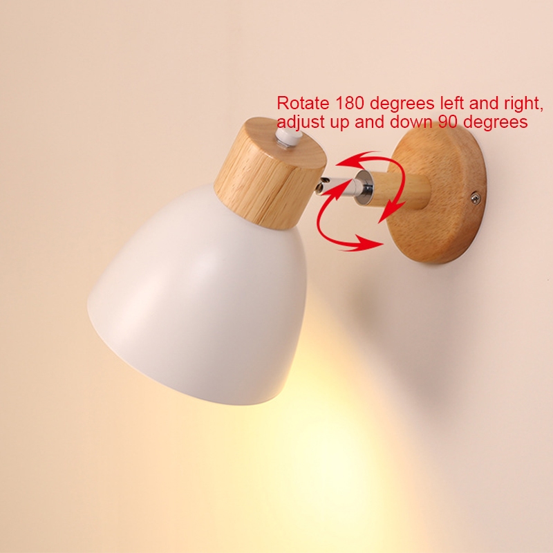 Imagem do produto Nordic E27 LED Lâmpada De Parede Madeira Moderna Arandelas Luz Iluminação Interior Decoração Para Casa Cabeceira Quarto  4