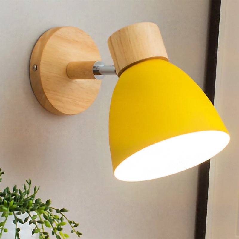 Imagem do produto Nordic E27 LED Lâmpada De Parede Madeira Moderna Arandelas Luz Iluminação Interior Decoração Para Casa Cabeceira Quarto  1