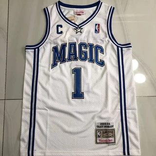 Bordados Requintados Masculinos Jersey Orlando Magic Tracy McGrady Mitchell Ness 2003-04 Hardwood Clássicos Branco