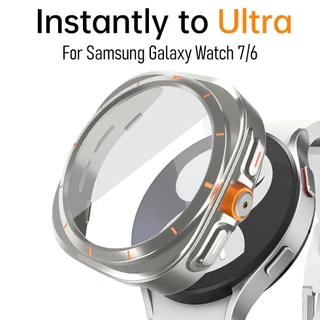 Capa Protetora Completa Para Samsung Galaxy Watch 7 44mm 40mm Mudança Instantânea Em Ultra Modificar 6 Com Tela De Vidro Temperado Privacy