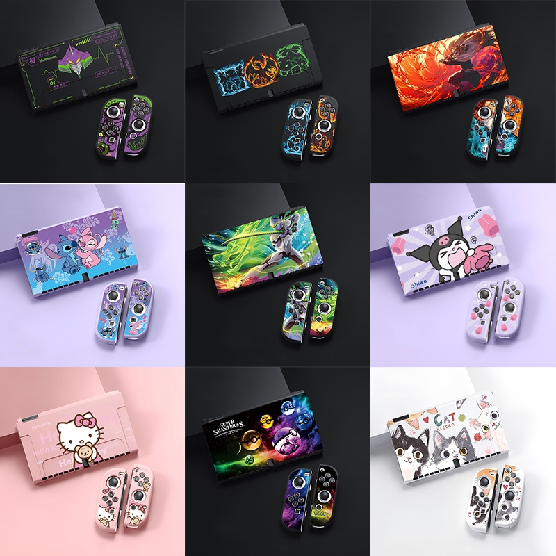 Interruptor De Monstros De Desenho Animado OLED Capa Protetora Cool Soft TPU Shell À Prova De Choque Resistente A Arranhões Joy Con