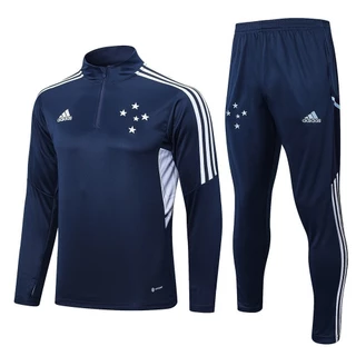 2022-2024 Cruzeiro Camisa De Manga Comprida Do Time Masculina De Treinamento De Futebol Calça Esportiva Azul-Marinho