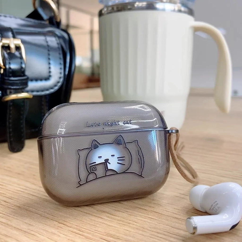 Capa De AirPod Para Airpods 1 2 3 Pro 2 Transparente TPU Com funda Keychain