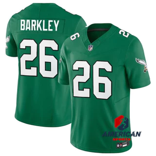 2023-24 Masculino Camiseta Philadelphia Eagles Saquon Barkley Regata Meia-Noite Verde Limitada Camisa De Futebol Americana Jersey