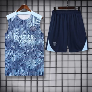 Dengbelai Jersey 24-25 Paris Fato de treino de manga curta Fato de treino de futebol masculino