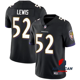 Masculino Camiseta Baltimore Ravens Ray Lewis Regata Roxo Limitado Camisa De Futebol Americano Jogador Jersey