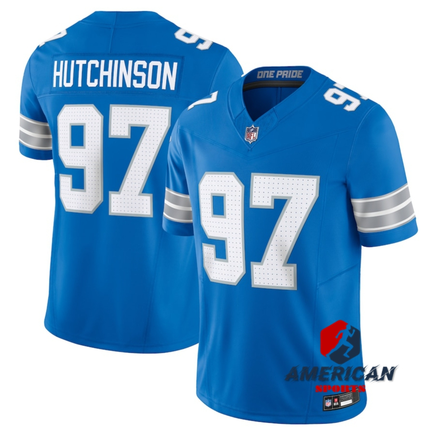 Camisa Detroit Lions Aidan Hutchinson Regata Limited De Futebol Americano