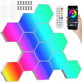 Painel Hexagonal De Luz De Parede RGB-Smart APP Modular Para Jogos Música Leve Com Sincronização De Painéis Em Forma De Favo De Mel Luzes Hexagonais Quarto De Crianças