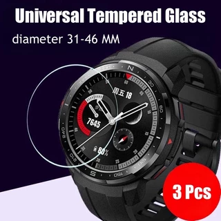 3 Pcs Película De Vidro Temperado Universal Para Smartwatch Relógio Inteligente 46mm 45mm 44mm 43mm 42mm 41mm 40mm 39mm 38mm 37mm 36mm 35mm 34mm 33mm 32mm 31mm 30mm 29mm Protetor De Tela Redondo