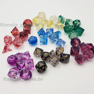 Jogo de Tabuleiro RPG Camaleão Flutuante de Seda Duas Cores Jogo de Dados Dupla Cor Intermitente Dot Starry Sky DND