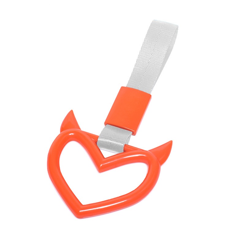 Universal JDM Devil Heart Car Tow Strap Tsurikawa Alça De Reboque