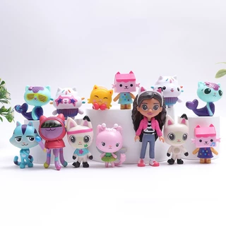 13Pcs/Set 5-9cm Desenho Animado Anime Gabby's Dollhouse Figura Gato Sorridente Bonecas Modelo Doll Toys em Oferta na Shopee