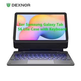 Estojo Para Teclado Dexnor Keyboard Samsung Galaxy Tab S6 Lite 10.4 Inch 2024/2022/2020 Com Suporte Magnético Flutuante Cantilever Multi-Touch Trackpad Sem Fio Luz De Fundo S Pen Holde