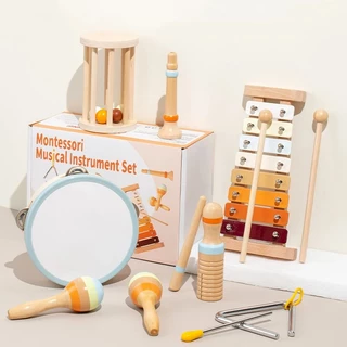 Instrumentos Musicais Para Bebês Brinquedos De Madeira Montessori , Conjunto De Xilofone De Percussão Crianças De Pequeno Porte , Presentes Educativos Infantis