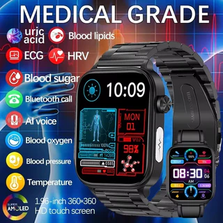 2024 Novo Relógio Inteligente Homens Glucose Sangue Lipid Bluetooth Chamada de Saúde Smartwatches