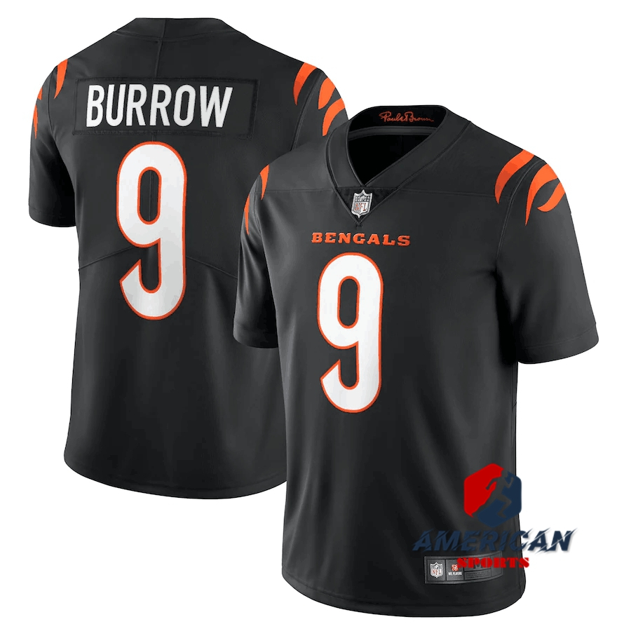 Masculinos Camiseta Cincinnati Bengals Joe Burrow Regata Preto Limited Camisa De Futebol Americano Jersey