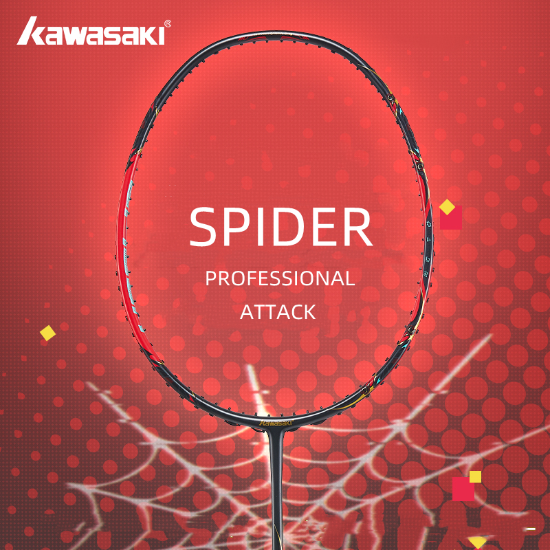 Kawasaki 2024 Nova Raquete Badminton SPIDER 18-32LBS King Profissional De Ataque Único