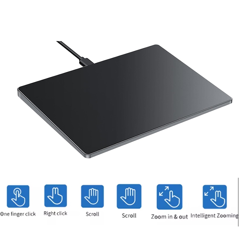 Rato USB Com Fio Multi-Touch Trackpad Slim AluminumTouchpad Para Windows 10/11 Desktop/Laptop/Notebook Computador PC