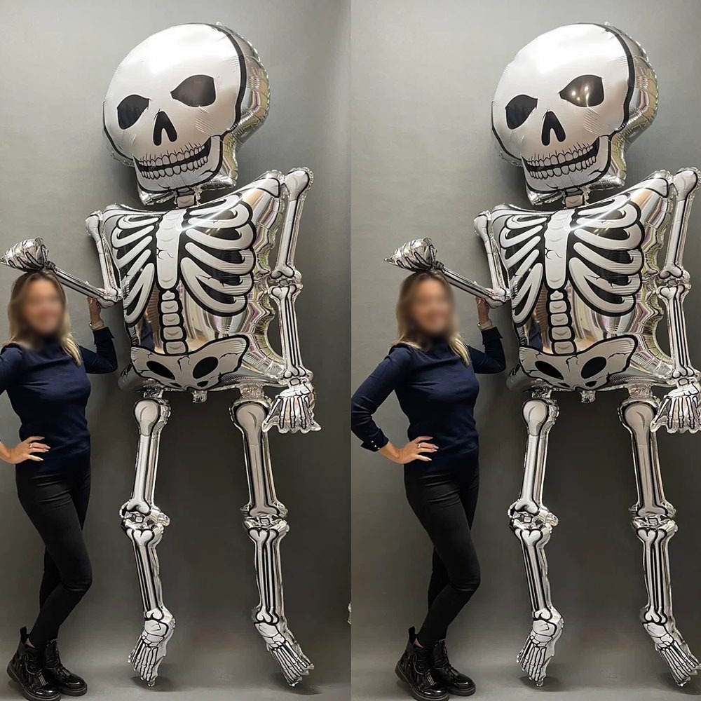 2pcs Grande Esqueleto Homem Balões De Halloween Decorações Caveira Festa Em Casa De Gancho