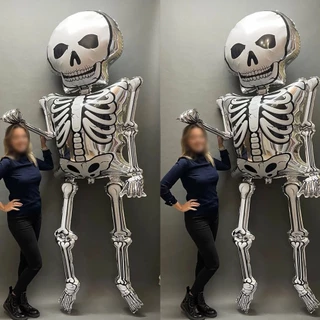 2pcs Grande Esqueleto Homem Balões De Halloween Decorações Caveira Festa Em Casa De Gancho