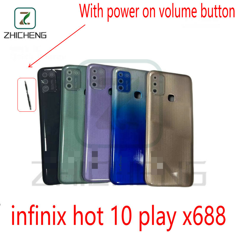 Para A Tampa Da Porta Bateria Infinix hot 10 play x688 Com Botão De ...
