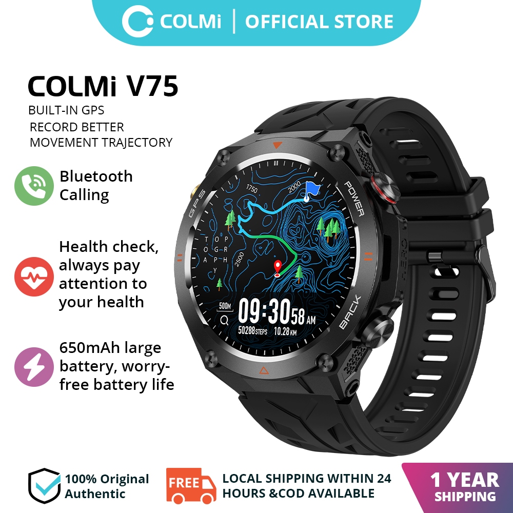 COLMI V75 smartwatch GPS 1.43 HD Embutido Tela Monitoramento Da Saúde Esportiva Homens Observam 650mAh Ultra Longa Duração Bateria