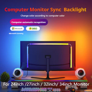 Luz De Fundo LED De Sincronização Do Monitor De Computador RGB Longlight Ambilight , Dreamcolor-IC Rhythm Pickup Strip Light Para Decoração De Salas De Jogos
