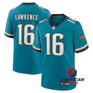 Camisa Masculina De Futebol Americano Jacksonville Jaguars Trevor Lawrence Teal Prowler