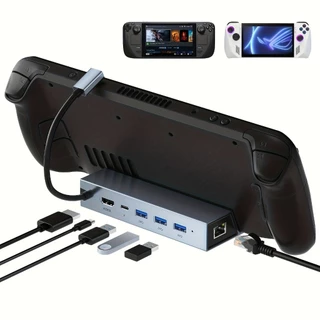 Dock De Console De Jogo De Convés A Vapor Para HDMI 4K 60HZ USB RJ45 PD 100W Carga C Expansão Tipo Mesa De Telefone Portátil