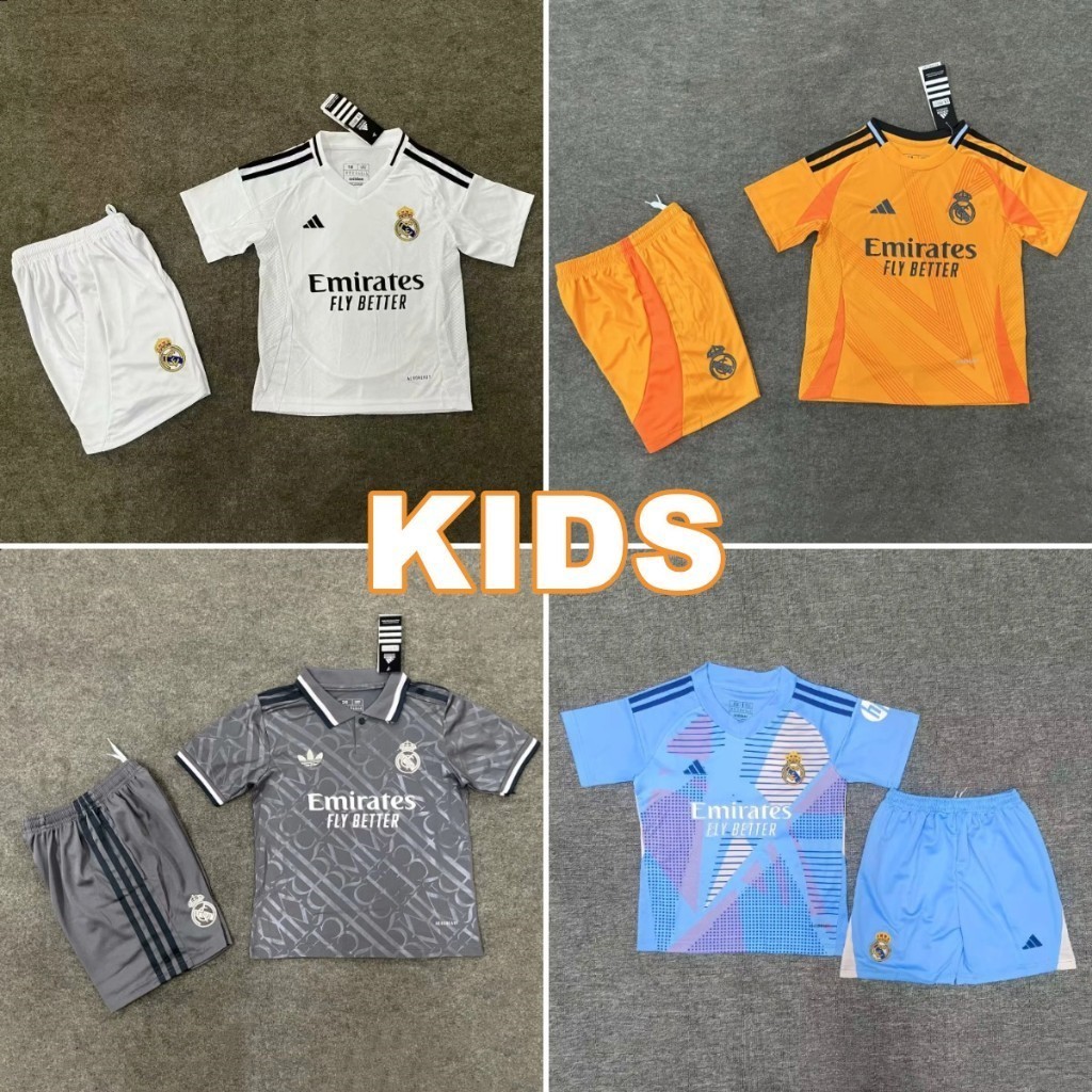 24/25 Real Madrid Home & Away Camisa De Futebol Infantil De Alta Qualidade AAA