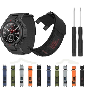 Bracelete De Nylon Esportivo De Velcro Exterior Para Amazfit T-Rex/Pro Huami RexUltra Substituição Rápida De Pulseira De Relógio