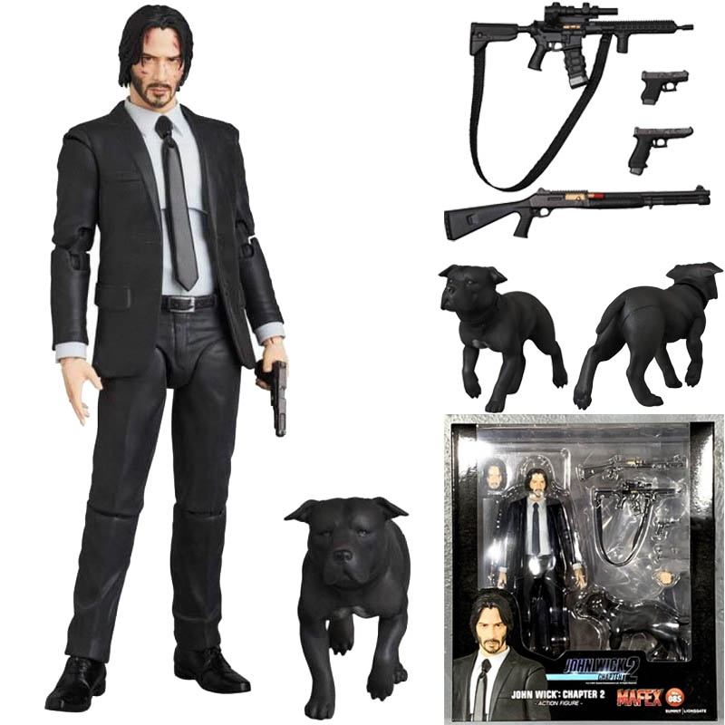 Mafex 085 John Wick Com Cães Juntas Colecionáveis De PVC Ação Móvel Figura De Brinquedo