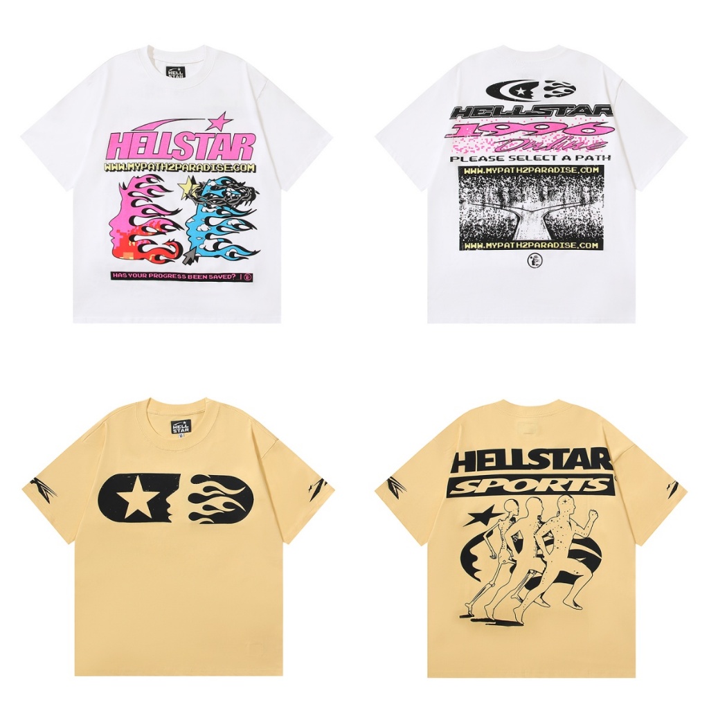 Hellstar Marca de Moda Vintage Hip Hop Streetwear Camiseta Dos