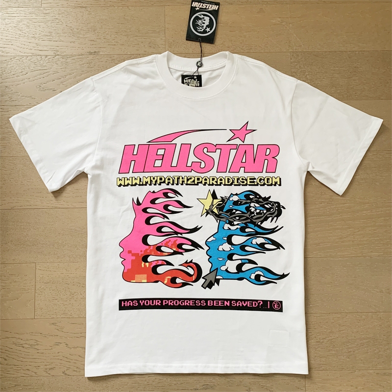 Hellstar Marca de Moda Vintage Hip Hop Streetwear Camiseta Dos