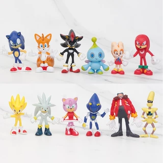 12Pcs/Set Jogo Sonic the Hedgehog Tails Knuckles Echidna Shadow Dr . Eggman Mecha Q Versão Figuras De Ação Em PVC Modelo Doll Toys em Oferta na Shopee