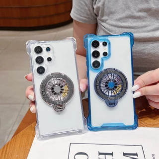 Quatro Cantos Caixa de telefone resistente a choques Suporte magnético superior rotativo Adequado para Samsung A15 S22 S23Ultra Caixa protetora