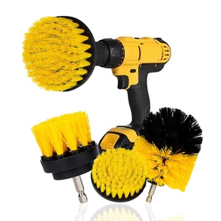 Kit de Escova Elétrica, Escova de Limpeza Redonda de Plástico, Escova de Nylon, Adequada para Carpete, Vidro, Pneus para Carros, 2 Polegadas, 3,5 Polegadas, 4 Polegadas, 3 Pcs /Set