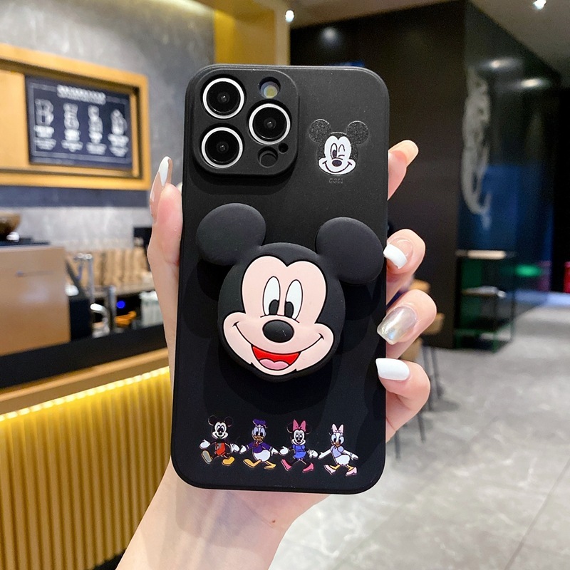極美品 Mickey Mouse Frame Mirror Case ミラー Para iPhone 17 16 15 12 14 11 13 Pro X XS Max XR 7 8 Plus Mickey