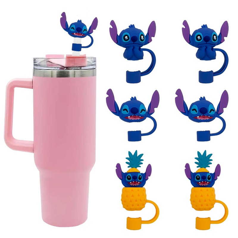 Tappo di copertura in paglia per accessori per bicchieri Stanley Cup 20-40oz, simpatico Topper in paglia di Silicone riutilizzabile 4-6 pezzi, compatibile con semplice  15