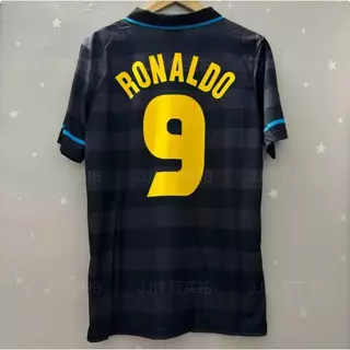 Retro Inter Milan Jersey 97-98 UEFA Cup Away 10 Ronaldo Clássico De Futebol