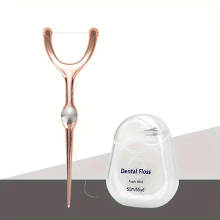 Conjunto De Fio Dental De Aço Inoxidável Com Palhetas Substituíveis-Kit Portátil De Cuidados Bucais Em Caixa De PVC , Inclui Escova De Dentes E Porta Pasta